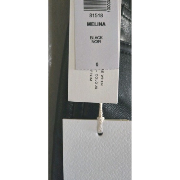 Aritzia Wilfred Pants Melina Black Vegan Leather High Rise Straight Leg Womens 0 - Picture 4 of 7